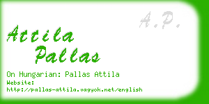 attila pallas business card